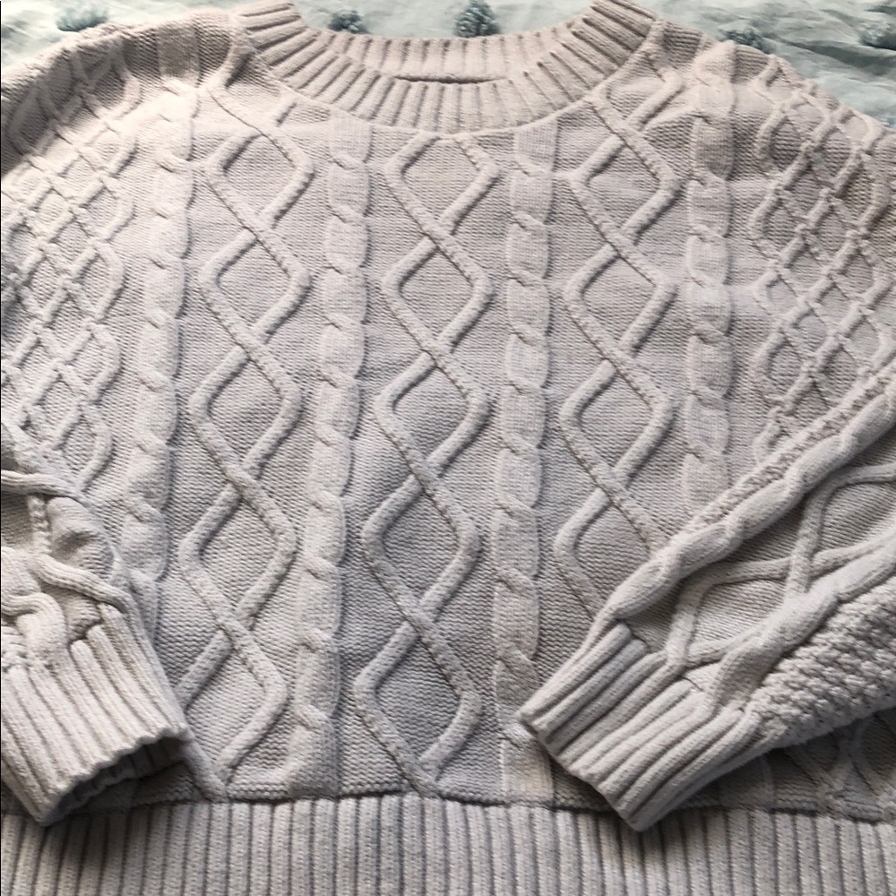 Hollister Cream Knit Sweater